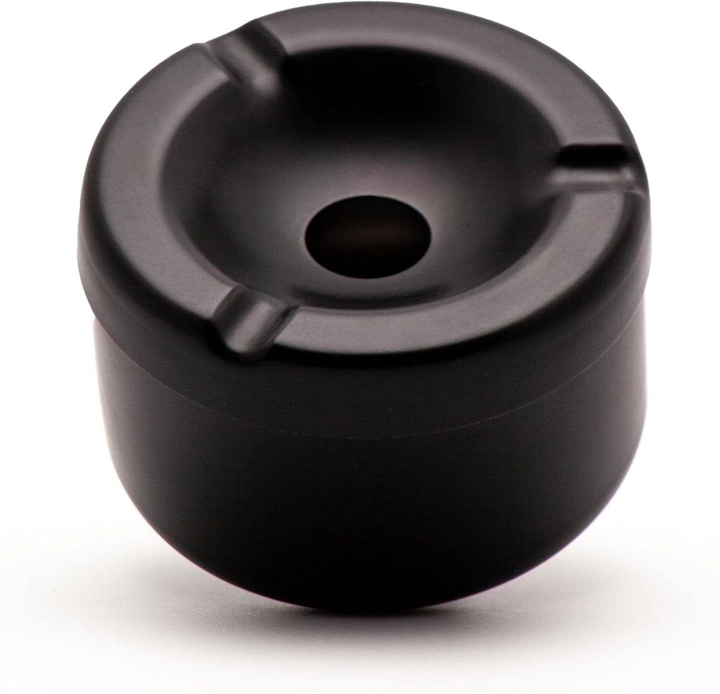 Minimalist Black Windproof Ashtray with Center Hole – Modern Design, Anti-Odor & Spill-Proof – Ideal for Indoor & Outdoor Use