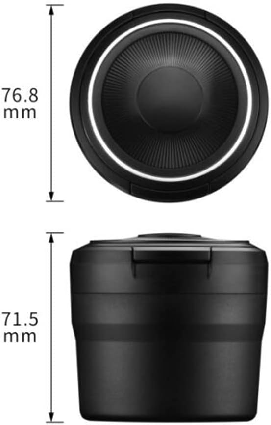 Smart LED Car Ashtray with Lid | Smokeless Design with Cup Holder Fit | Portable Flame-Retardant Ashtray for Car, SUV, Office – Matte Black