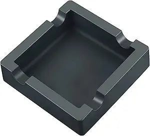 Minimalist Square Ashtray – Matte Black Finish | Modern Industrial Style | Windproof & Heat-Resistant for Indoor/Outdoor Use