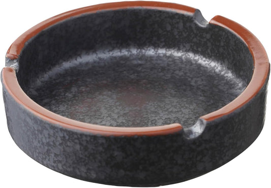Vintage Ceramic Ashtray – Round Stone Texture Design | 4.13" Diameter | Anti-Slip | Smokers Gift for Home/Office/Tabletop