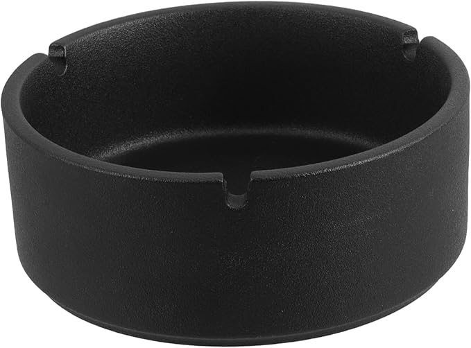 Thickened Black Round Windproof Ashtray – 12.5cm Large Capacity, Heat-Resistant & Durable – For Indoor & Outdoor Use