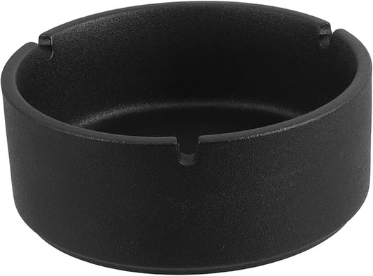 Thickened Black Round Windproof Ashtray – 12.5cm Large Capacity, Heat-Resistant & Durable – For Indoor & Outdoor Use